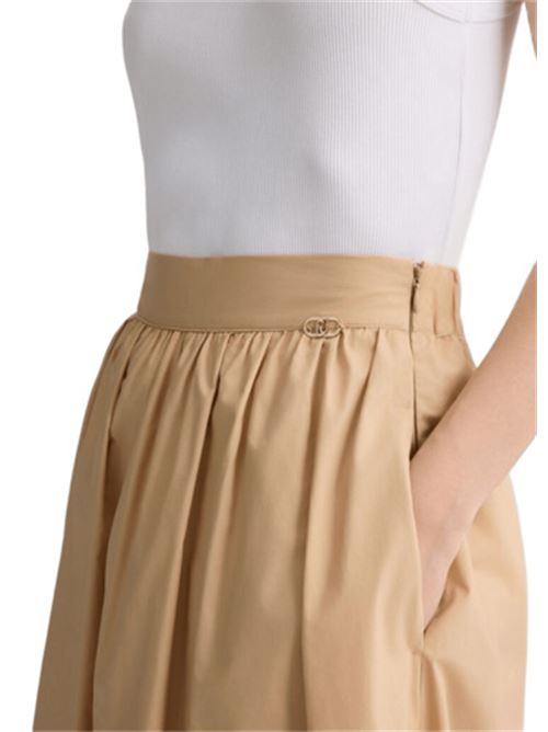 gonna lunga pieghe cotone nocciola LIU JO | WA5173-T485360920